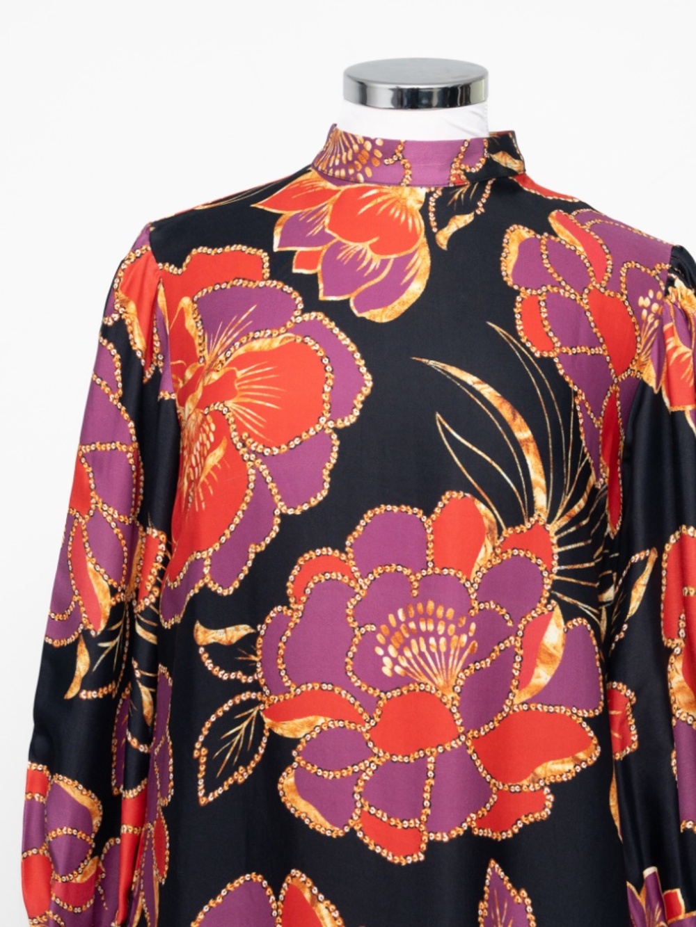 FARM Rio - Ruffled Floral-Print Crepe De Chine Mini Dress - Picture 3 of 11